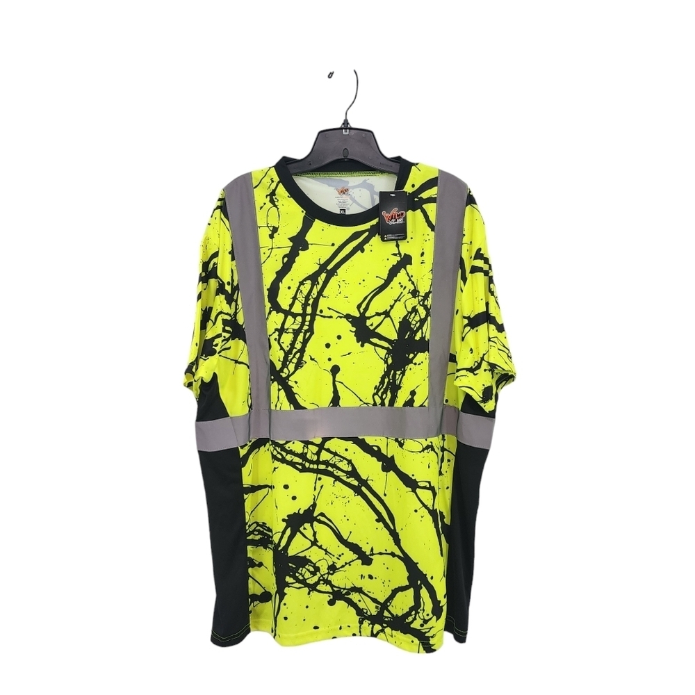 High-Visibility Yellow Black Splash Safety T-Shirt